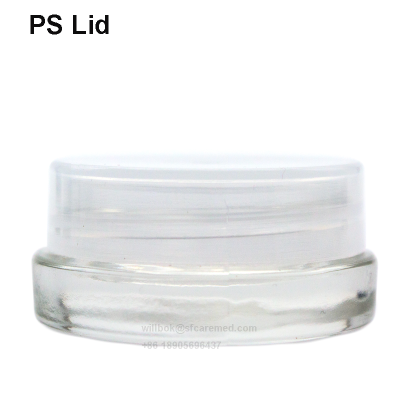 Shatter Oil Wax Jar PS lid Glass Concentrates Container Clear Cap 7ml 5ml