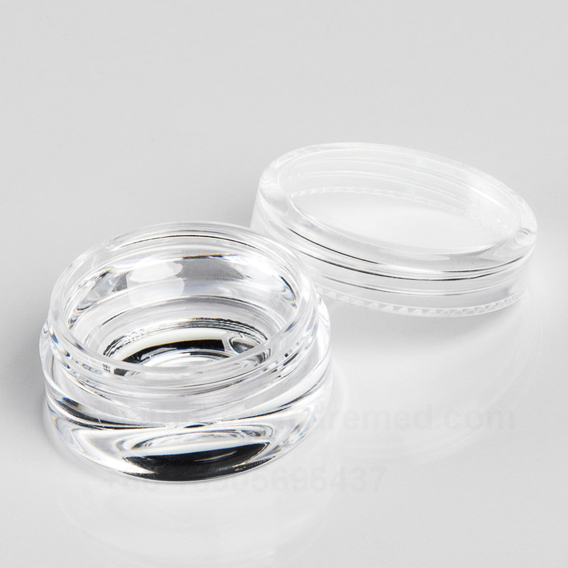 Shatter Oil Wax Jar PS lid Glass Concentrates Container Clear Cap 7ml 5ml