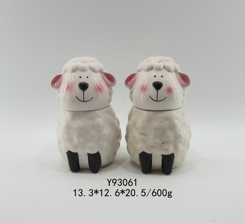 Sheep Shape Cookie Jar Ceramic Food Containers Candy Jar for Kitchen Wedding Party