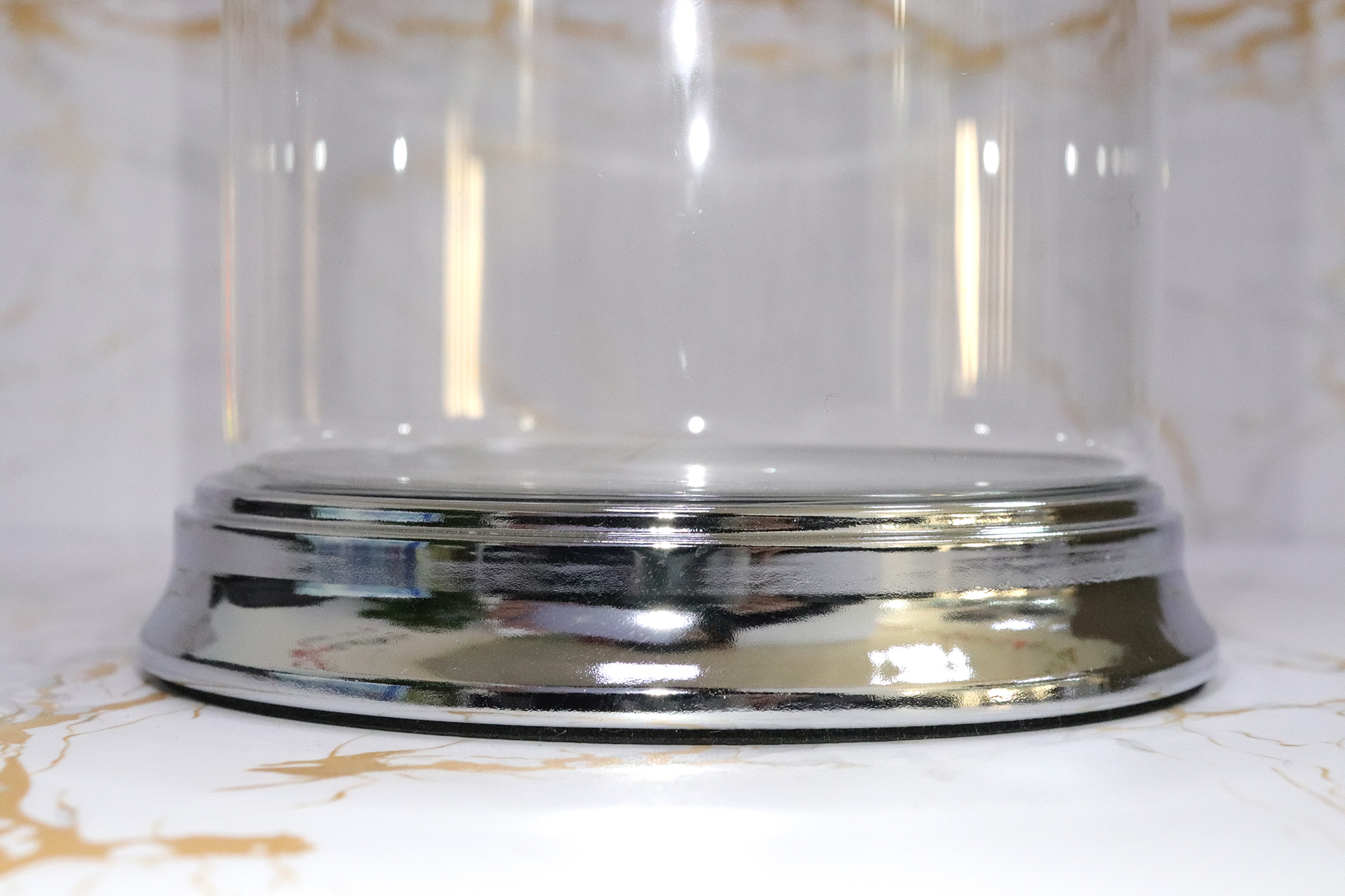 Shining Decorative Crystal Terrarium Clear 500ml Round Custom Cookie Candy Storage Colored Glass Containers Jar with metal lid