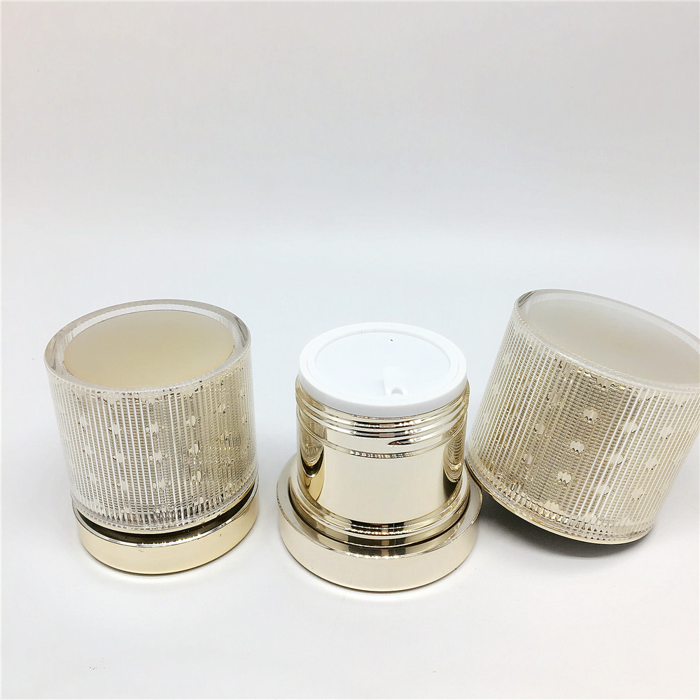 Shiny gold large cap luxury 30g 50g eye cream container jar
