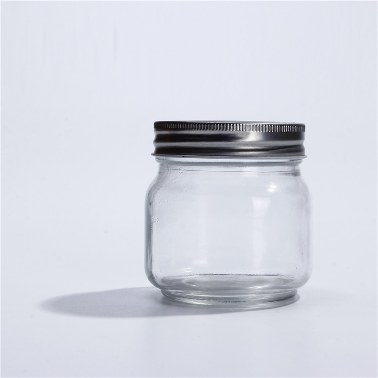 Short fat 2 tier glass jar jam glass jar 50ml Easy Open End 5oz designer glass jars