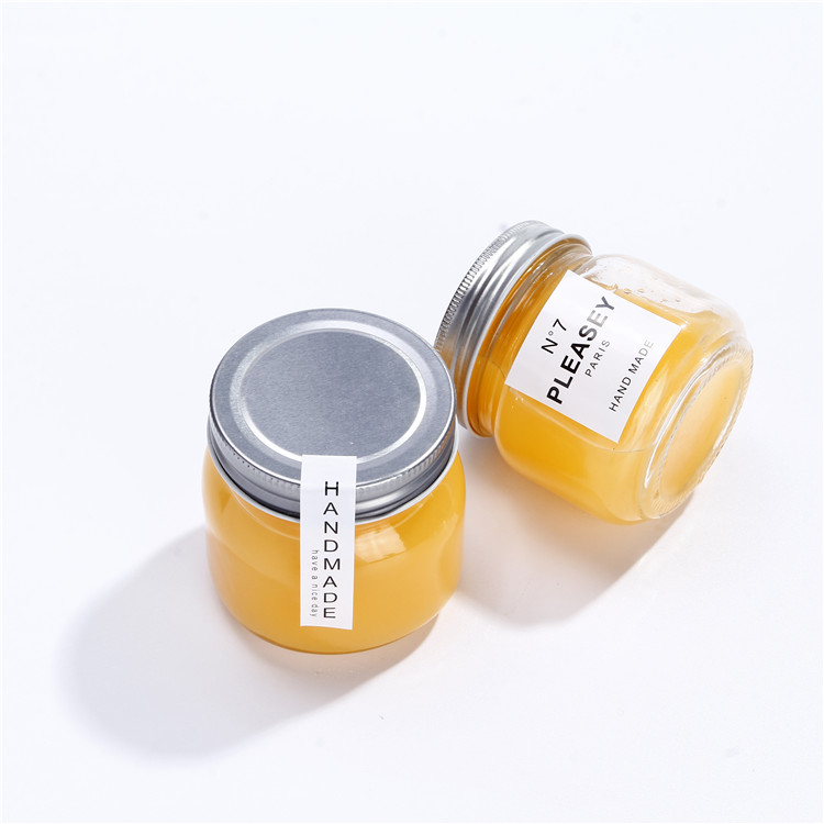 Short fat 2 tier glass jar jam glass jar 50ml Easy Open End 5oz designer glass jars