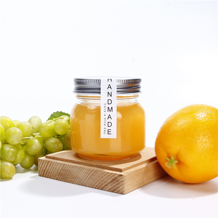 Short fat 2 tier glass jar jam glass jar 50ml Easy Open End 5oz designer glass jars