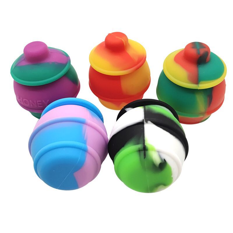 Silicone Containers 100pcs Non-Stick Wax Containers Multi Use Storage Jars Oil Concentrate Bottles Assorted Colors