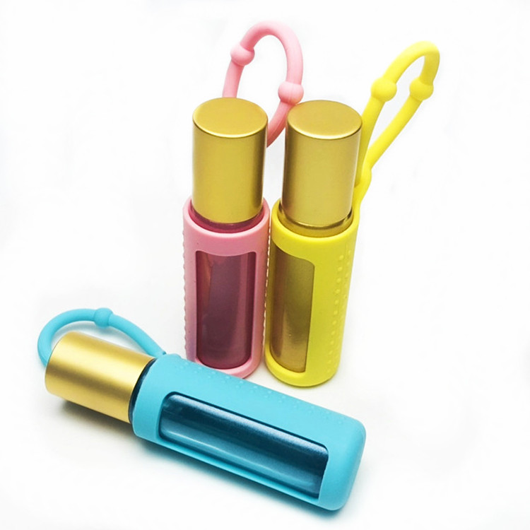 Silicone Protective Carrying Holder Case 10ml Essential Oil Bottle Case Cover Storage Personal Care Screw Cap Hot Stamping
