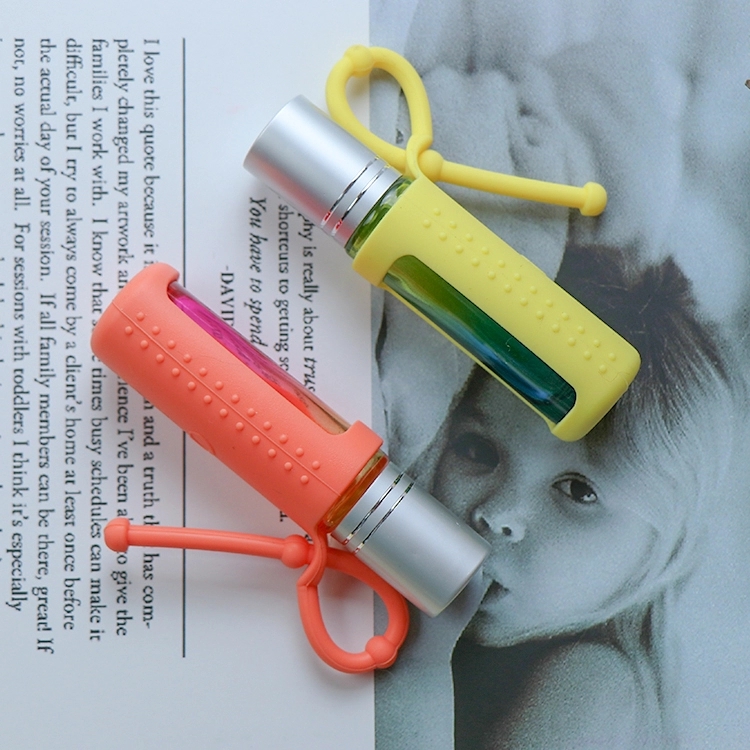 Silicone protective carrying holder case for 10ml glass roll on bottle