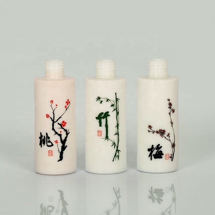 Silk screen printing luxury opal glass bottle lotion skin care cosmetics packaging