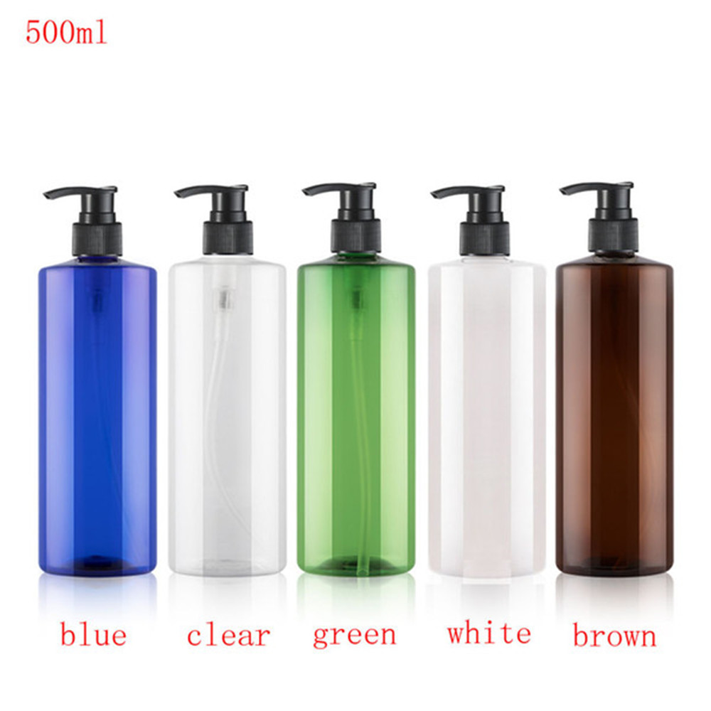 Silk screening printing 200ml 250ml 500ml round shoulder hdpe pet bottles with pump for shampoo containers and body lotion