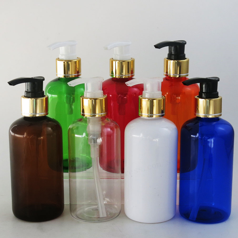 Silk screening printing 200ml 250ml 500ml round shoulder hdpe pet bottles with pump for shampoo containers and body lotion