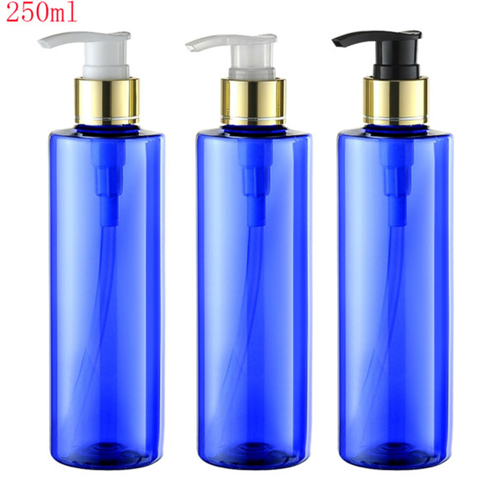 Silk screening printing 200ml 250ml 500ml round shoulder hdpe pet bottles with pump for shampoo containers and body lotion