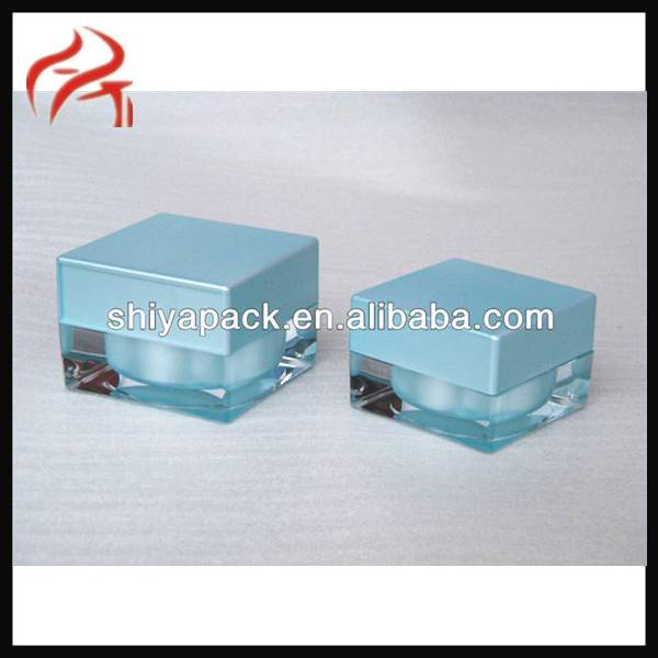 Silver Beautiful Jar Square Cosmetic Jar 30g