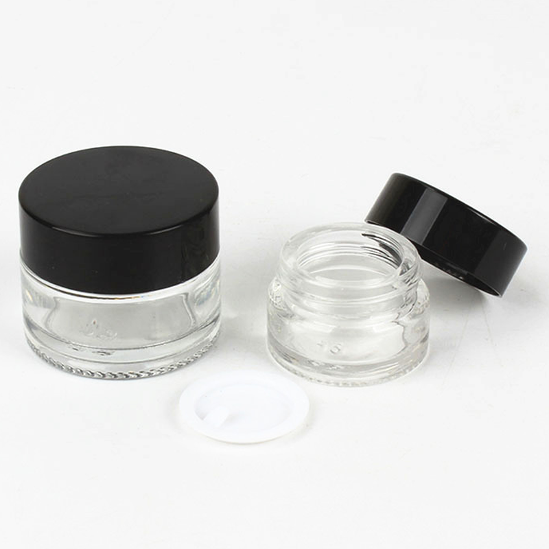 Silver Cap Clear Glass Bottle 30g 50g Clear Cosmetic Tube Wholesale Glass Jars