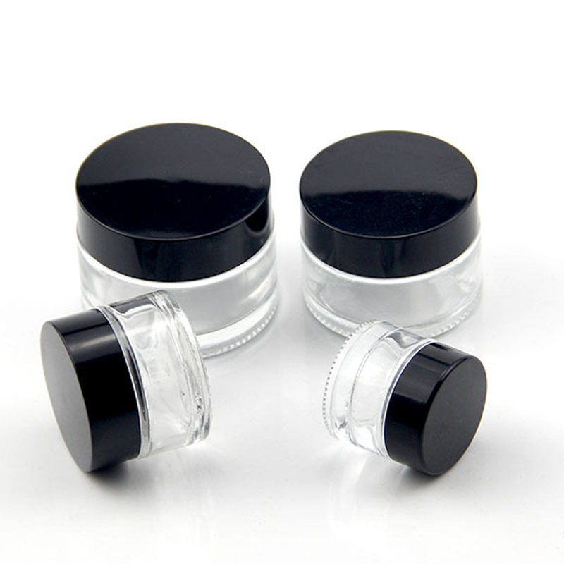 Silver Cap Clear Glass Bottle 30g 50g Clear Cosmetic Tube Wholesale Glass Jars