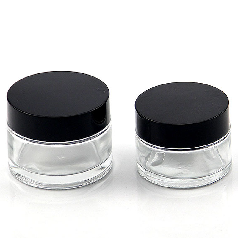 Silver Cap Clear Glass Bottle 30g 50g Clear Cosmetic Tube Wholesale Glass Jars