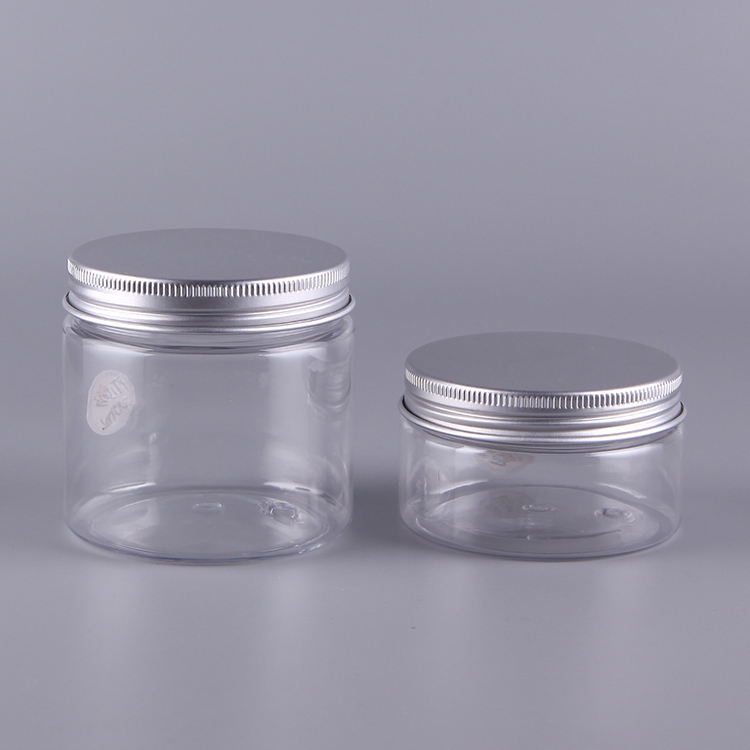 Silver Embossing Clear Plastic Cosmetics Cream Empty Jar