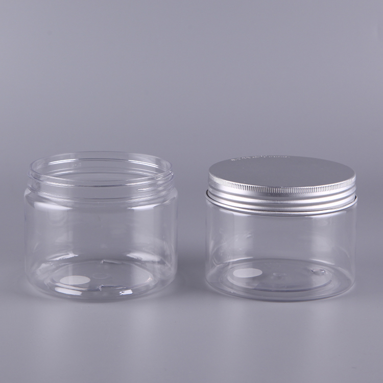 Silver Embossing Clear Plastic Cosmetics Cream Empty Jar
