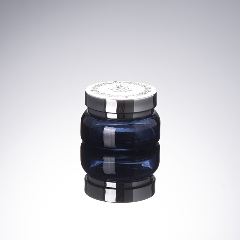 Silver Lids 30ml 50ml Blue Glass Jar, 30ml 120ml Glass Skin Care Set