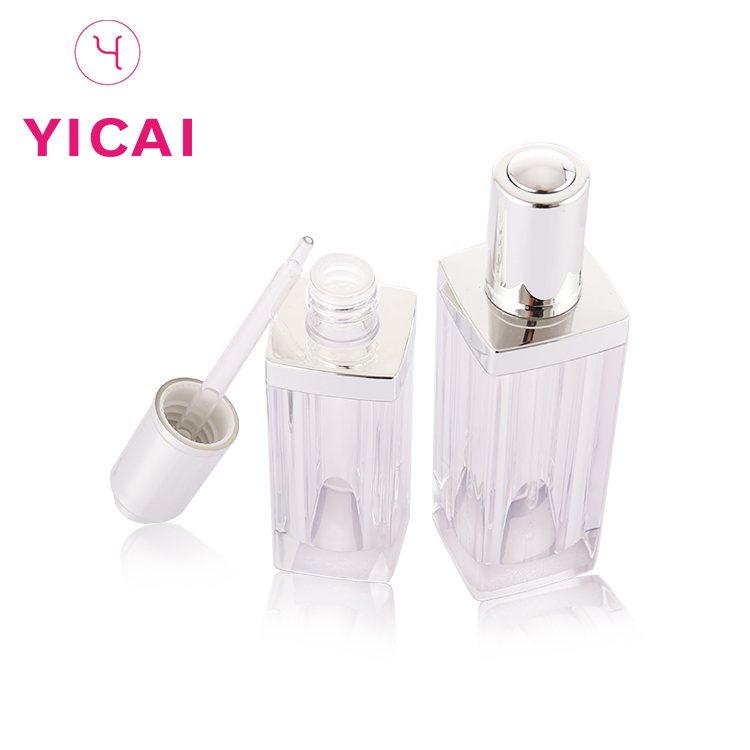 Silver Pump Square Glass Clear E Liquid Bottle 15ml 60ml Essential Oil Bottles 10 Ml