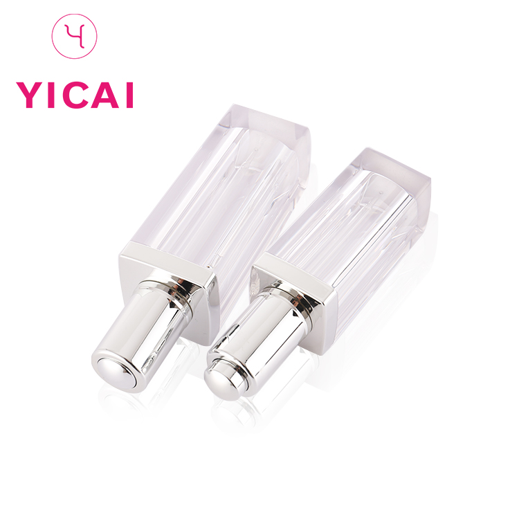 Silver Pump Square Glass Clear E Liquid Bottle 15ml 60ml Essential Oil Bottles 10 Ml