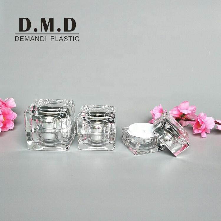 Silver cream jars acrylic 5g 10g 15gram 15ml 30g 30ml 50g 50ml gold square jar