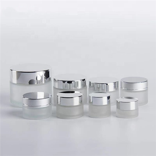Silver gold lids for glass jars cosmetic 4 oz glass jars