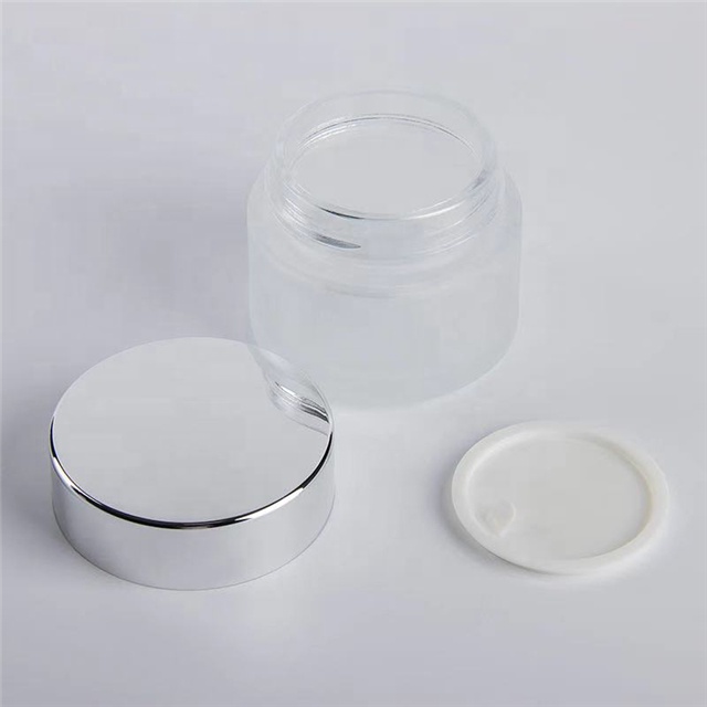 Silver gold lids for glass jars cosmetic 4 oz glass jars