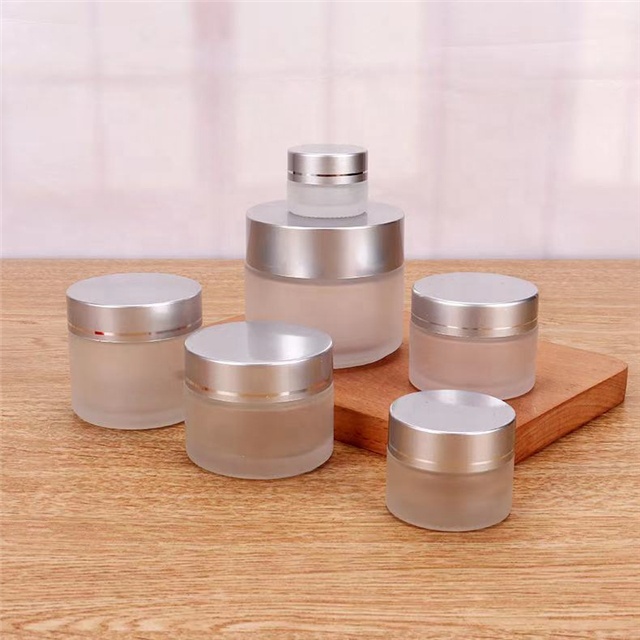 Silver gold lids for glass jars cosmetic 4 oz glass jars