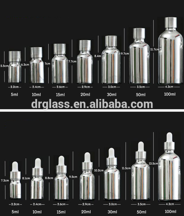 Silver1oz Glass Essential Oil Bottle 5ml-100ml 4 Oz Essential Oil Bottle Glass 10ml30 Ml