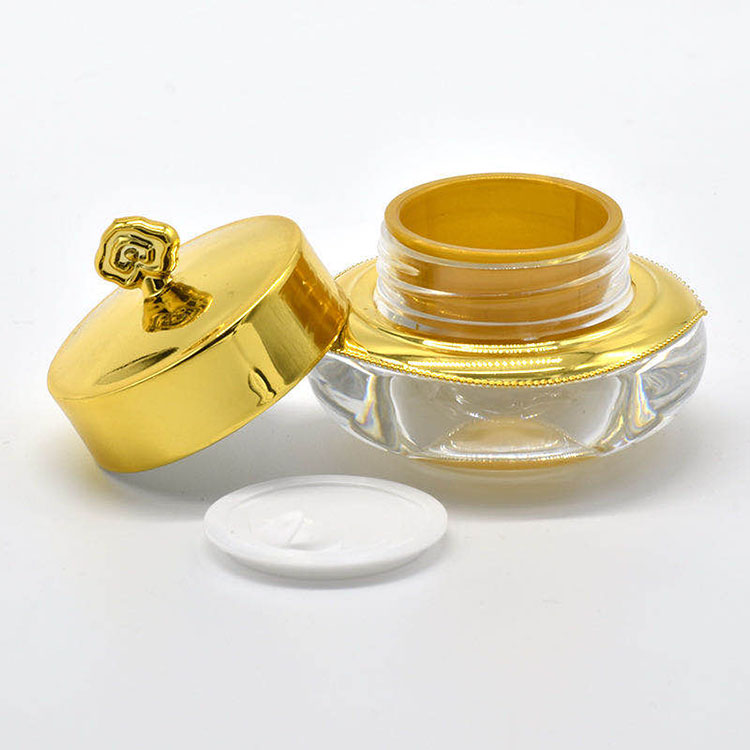 Silvery 10g luxury cream acrylic crown shape face cream container eye cream bottles PS make-up packaging cosmetic jar