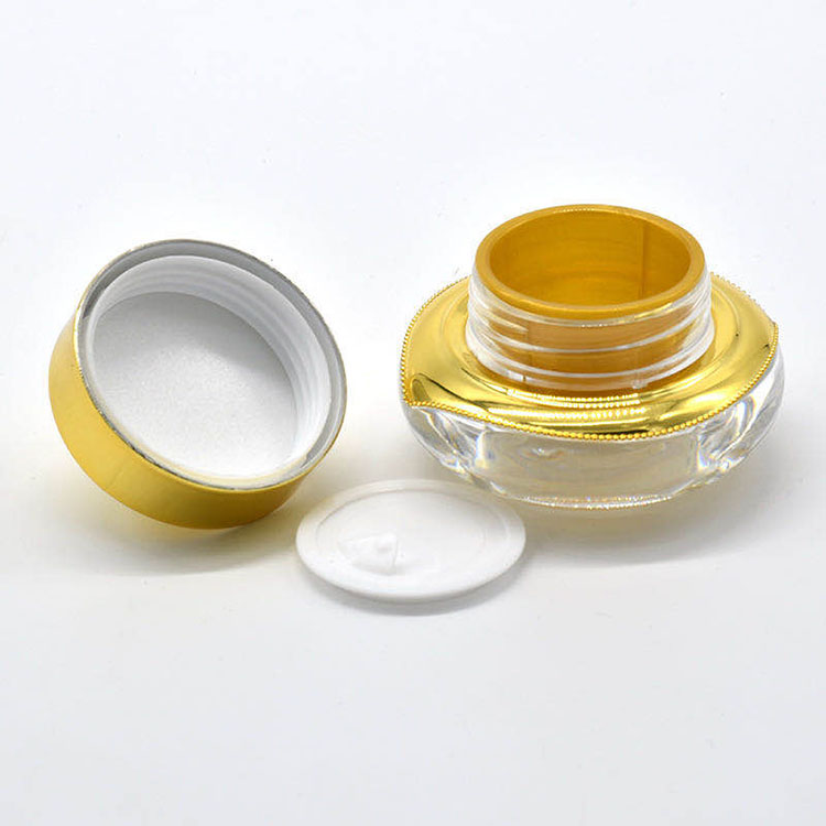 Silvery 10g luxury cream acrylic crown shape face cream container eye cream bottles PS make-up packaging cosmetic jar