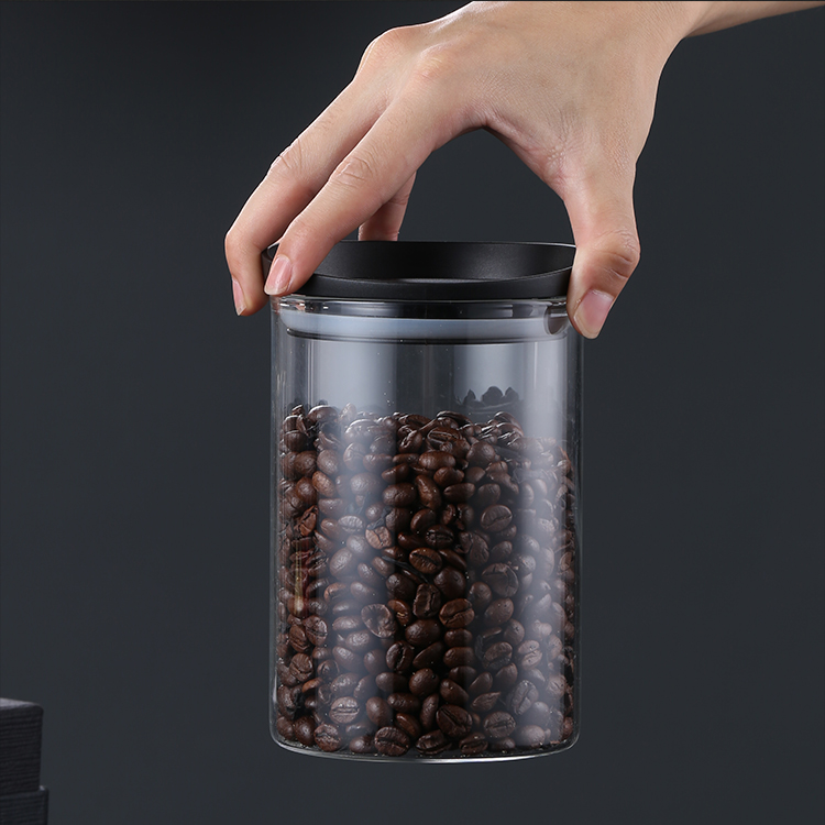 Simple Design Food Storage Food Contact Safe Glass Jars Glass with Bamboo Lid and Silicone Ring