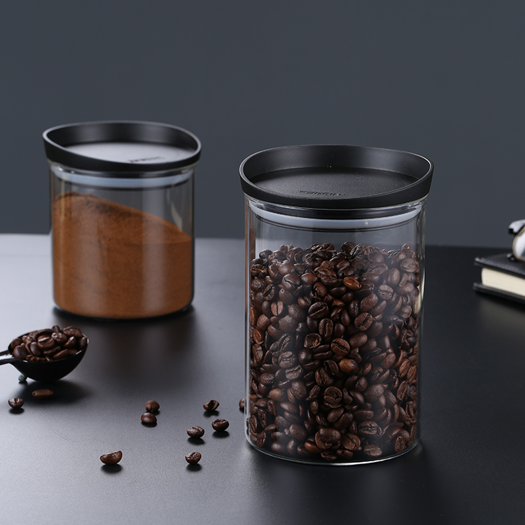 Simple Design Food Storage Food Contact Safe Glass Jars Glass with Bamboo Lid and Silicone Ring