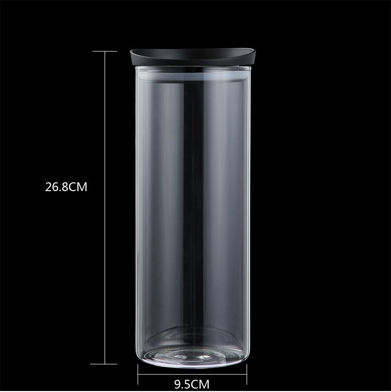 Simple Design Food Storage Food Contact Safe Glass Jars Glass with Bamboo Lid and Silicone Ring