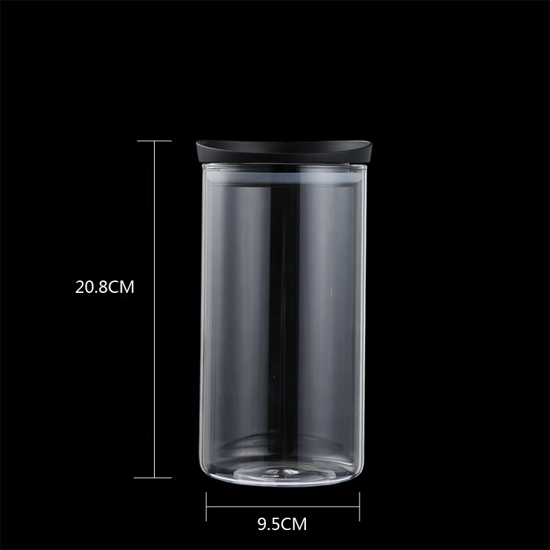 Simple Design Food Storage Food Contact Safe Glass Jars Glass with Bamboo Lid and Silicone Ring