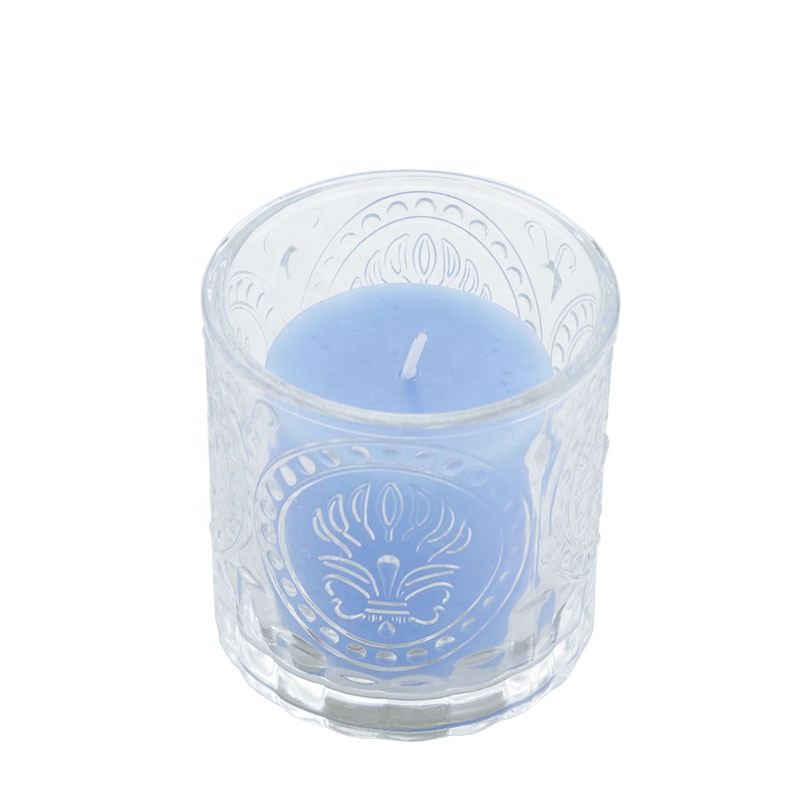 Simple Modern Pattern Candle Holder Desktop Transparent Glass Ornament Decoration Candle Jars