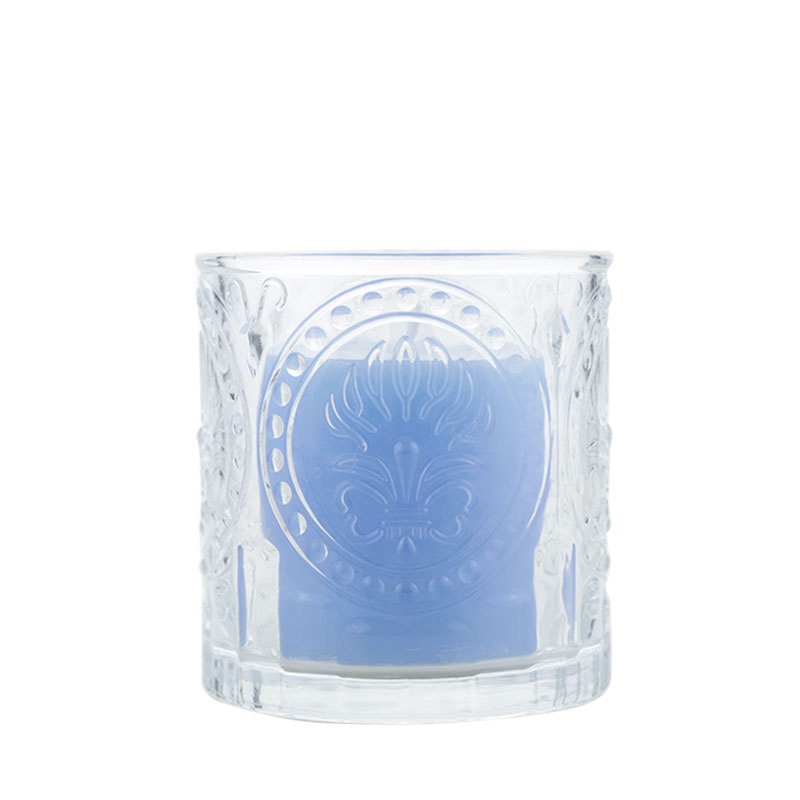 Simple Modern Pattern Candle Holder Desktop Transparent Glass Ornament Decoration Candle Jars