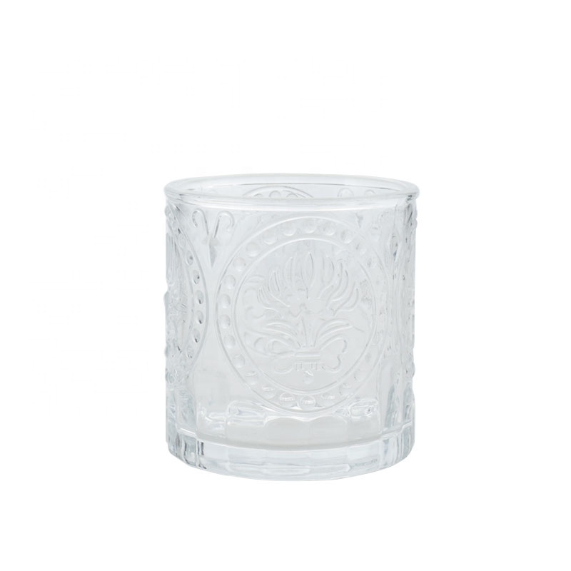 Simple Modern Pattern Candle Holder Desktop Transparent Glass Ornament Decoration Candle Jars