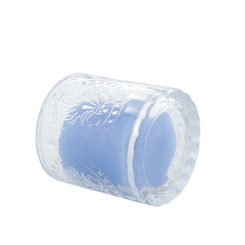 Simple Modern Pattern Candle Holder Desktop Transparent Glass Ornament Decoration Candle Jars