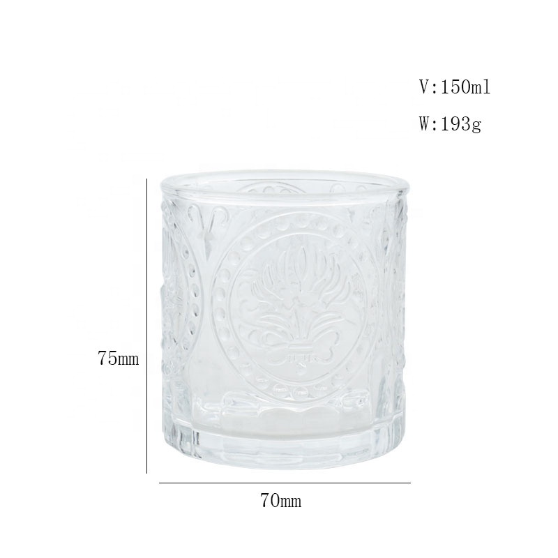 Simple Modern Pattern Candle Holder Desktop Transparent Glass Ornament Decoration Candle Jars