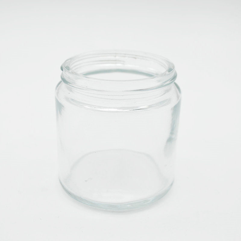 Simple clear round glass candle jar with lid 120ml glass jar