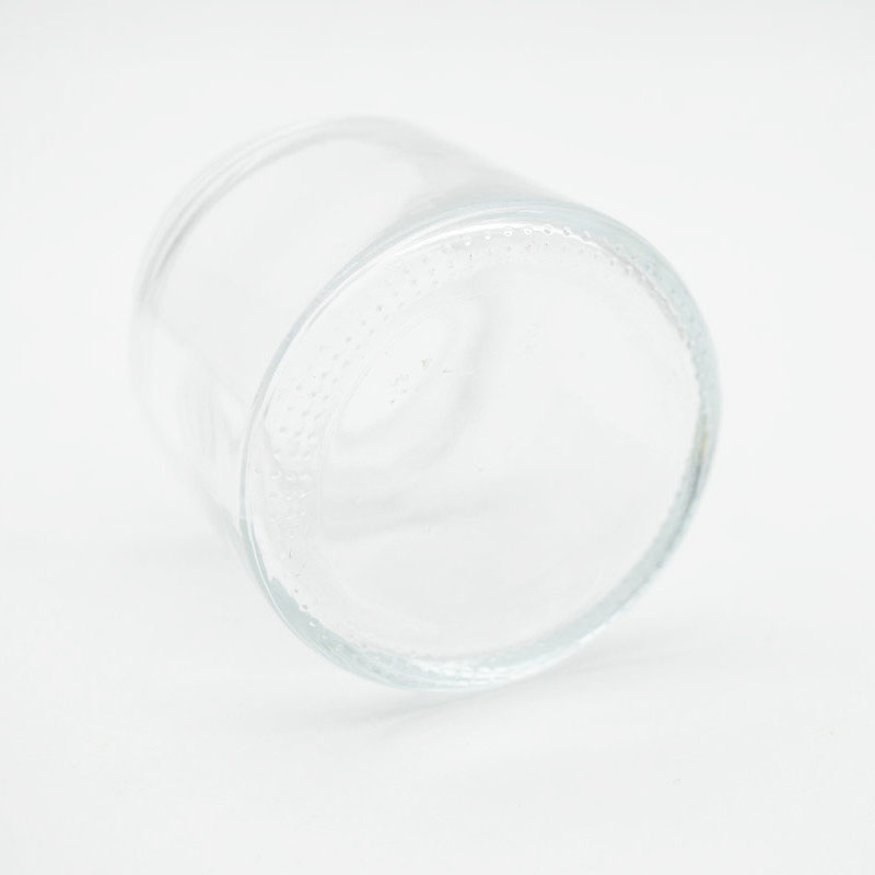 Simple clear round glass candle jar with lid 120ml glass jar