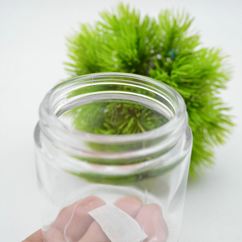 Simple clear round glass candle jar with lid 120ml glass jar