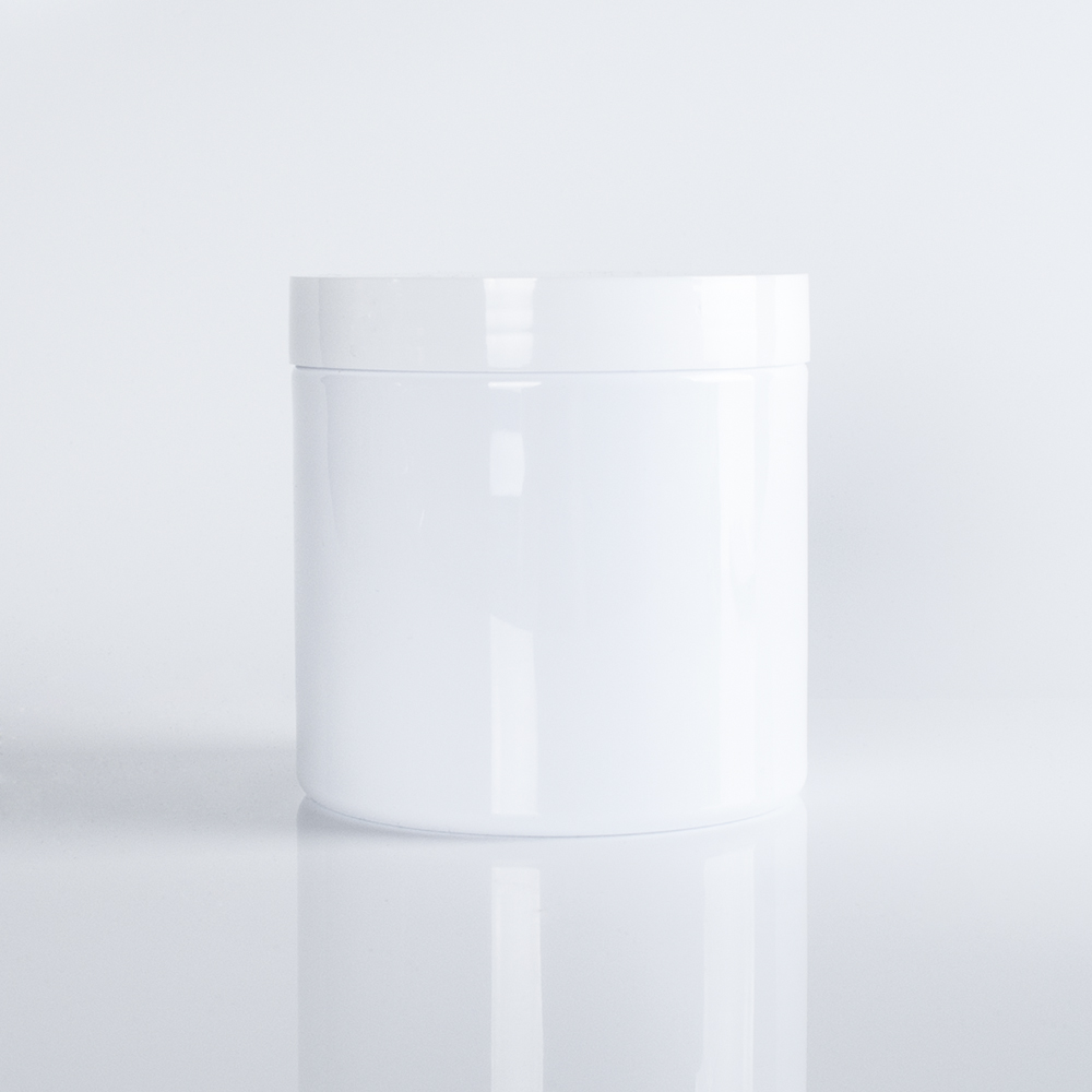 Simple design 50g 100g 500g white cosmetic cream PP PET hair gel plastic jar with screw cap