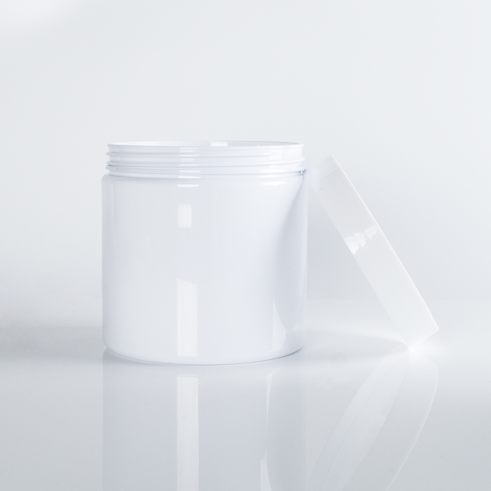 Simple design 50g 100g 500g white cosmetic cream PP PET hair gel plastic jar with screw cap