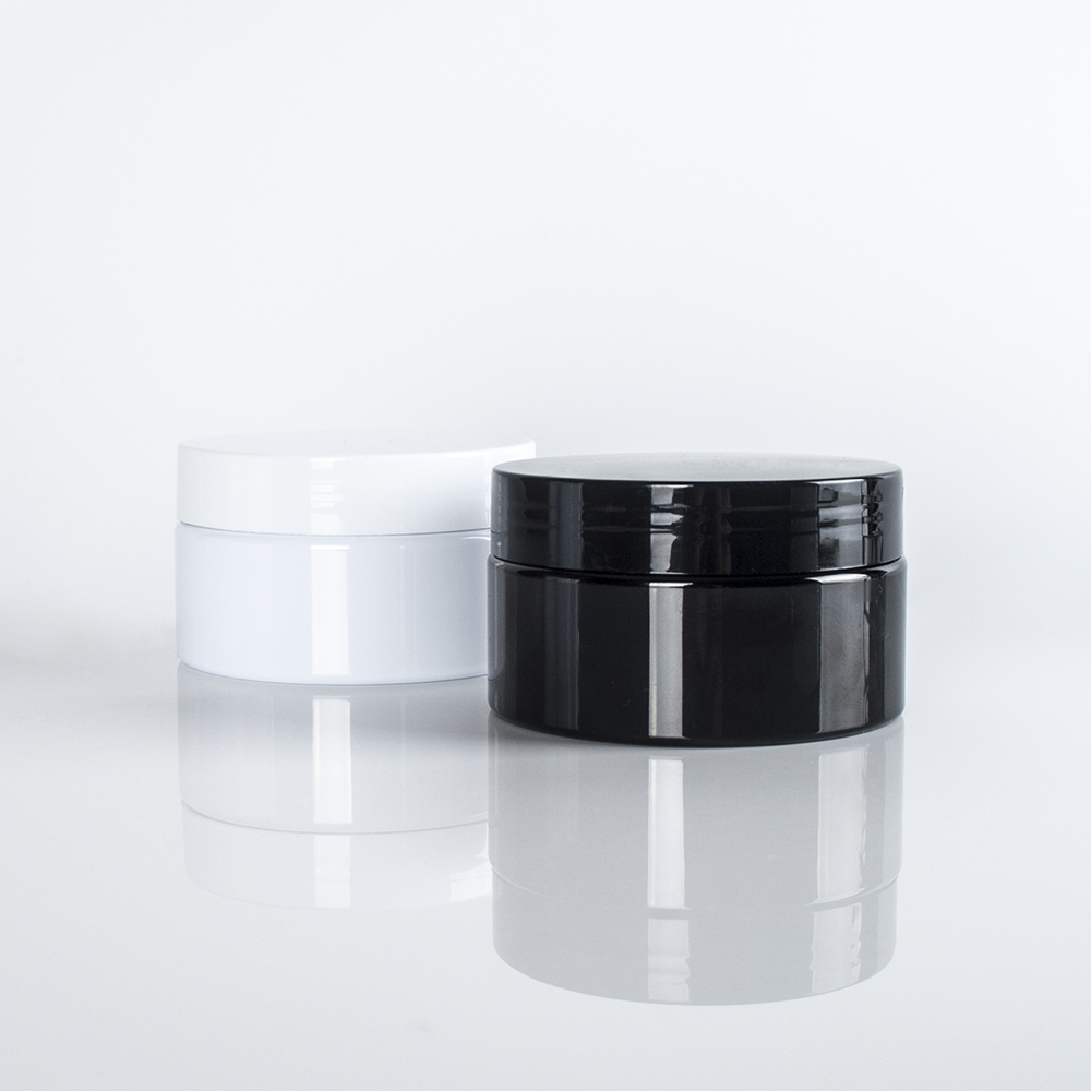 Simple design 50g 100g 500g white cosmetic cream PP PET hair gel plastic jar with screw cap