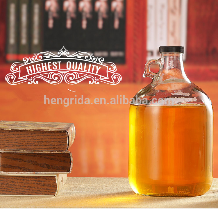 Single Ear Glass Growler Bottle 500ml 1000ml 1500ml 2000ml 3000ml 4000ml 5000ml custom jar glass for skin care