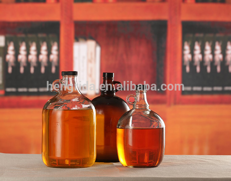 Single Ear Glass Growler Bottle 500ml 1000ml 1500ml 2000ml 3000ml 4000ml 5000ml custom jar glass for skin care