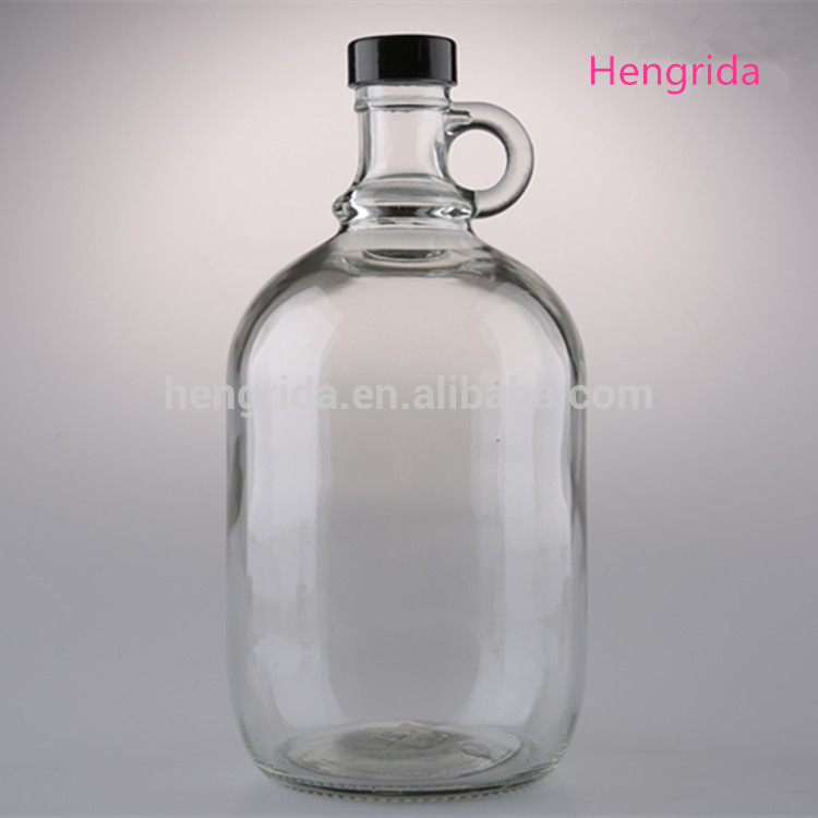 Single Ear Glass Growler Bottle 500ml 1000ml 1500ml 2000ml 3000ml 4000ml 5000ml custom jar glass for skin care