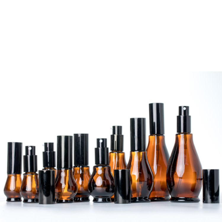 Single gourd shape 10ml 30ml amber essential oil glass spray bottle